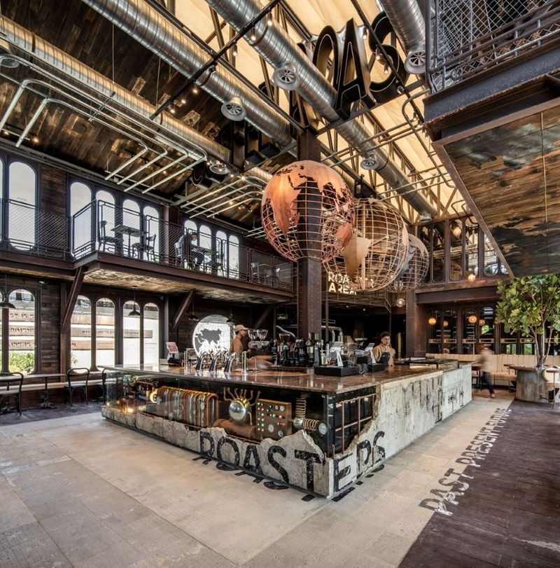 Mô hình quán cafe phong cách industrial