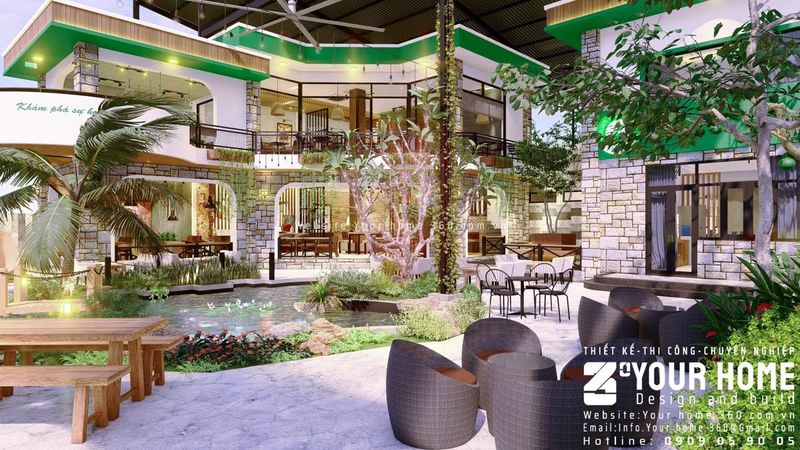Thiết kế quán cafe sân vườn đẹp tại Đồng Nai