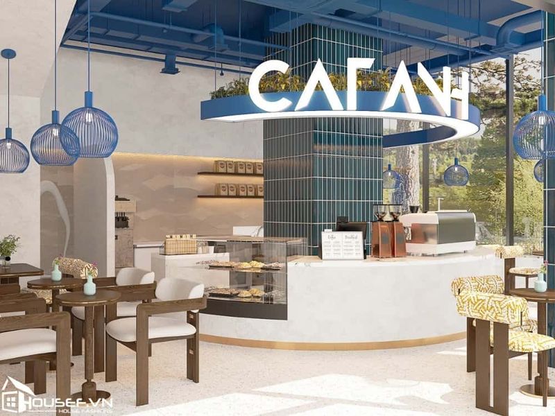 Hình ảnh quán cafe tối giản