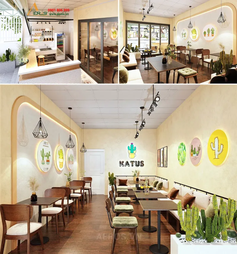 Thiết kế quán trà sữa Katus Long An