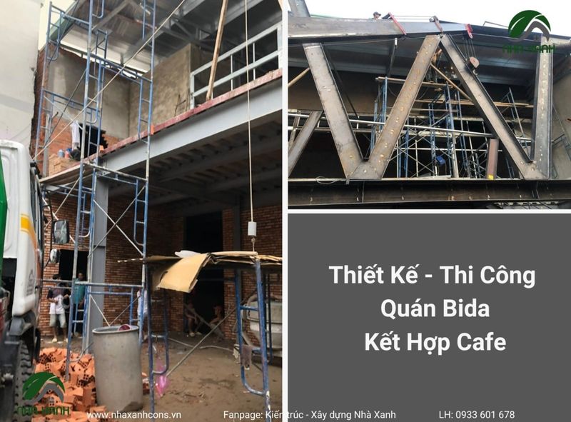 Thi công quán cafe khung thép tại Đồng Nai