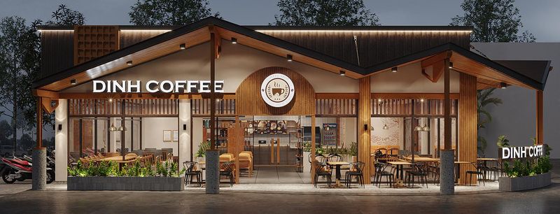 Thi công nội thất quán cafe Đinh Coffee