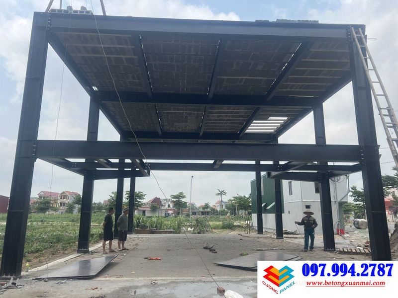 lam quán cafe bằng khung thép tiền chế