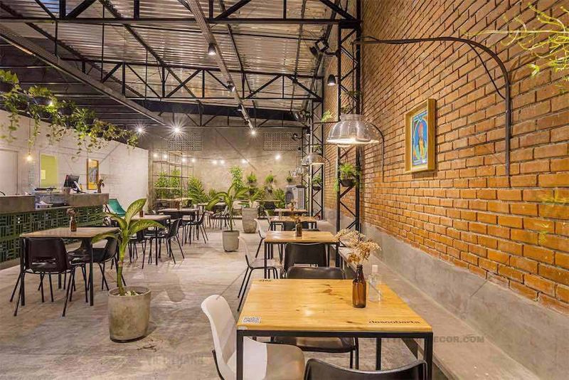 Quán cafe khung thép đơn giản 1 tầng