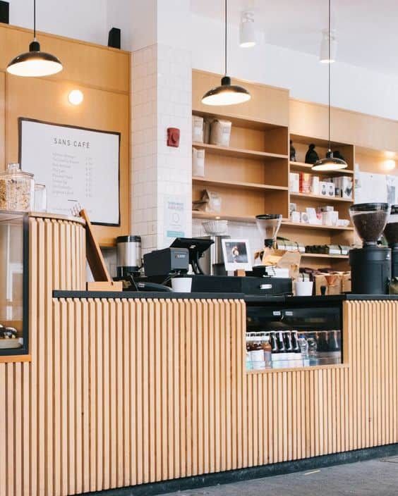 Lắp đặt quầy cafe bằng gỗ MDF