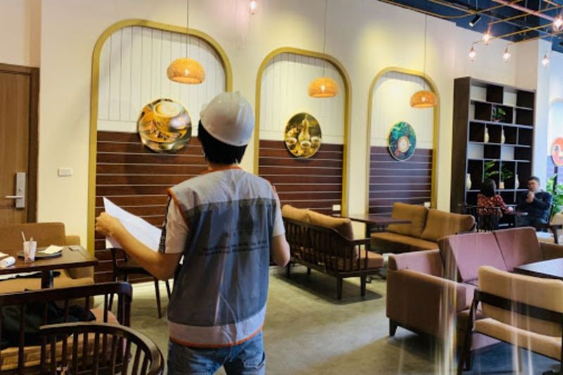 Hình ảnh thi công quán cafe bàn giao