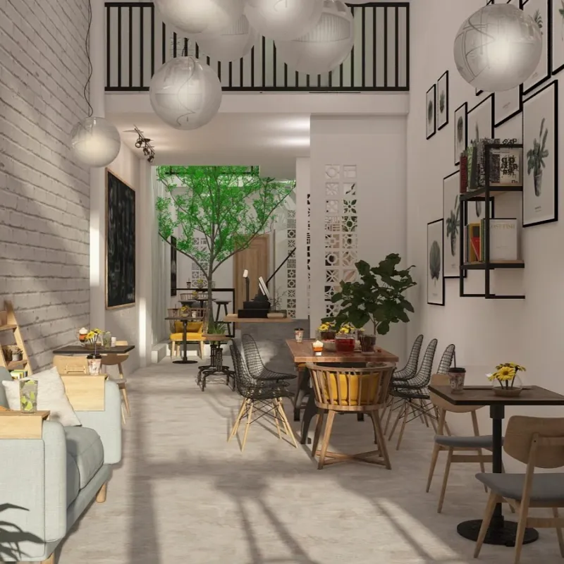 Hình ảnh thi công sơn lại tường quán cafe