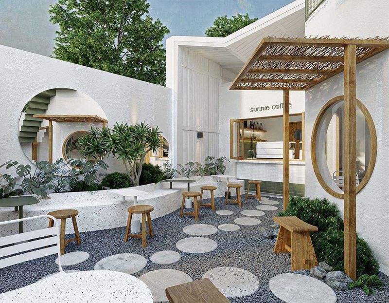 Mẫu quán cafe đẹp, phong cách mở hiện đại