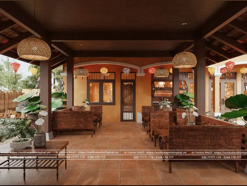 Thiết kế quán cafe gỗ 4