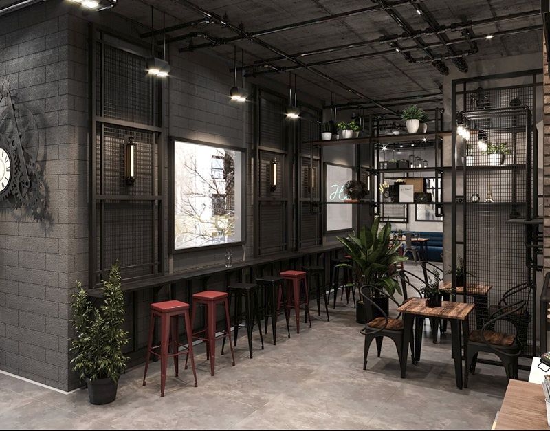 thiet ke quan cafe phong cach industrial 15