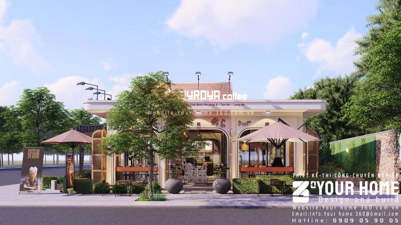 Thi công quán cafe sân vườn đẹp tại Long An