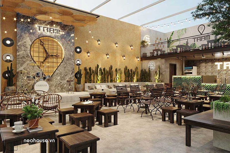 Quán cafe sân vườn đơn giản