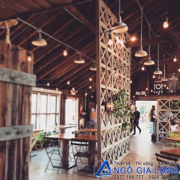 Hình ảnh vách ngăn quán cafe