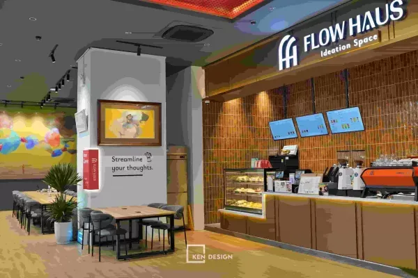 Không gian quán cafe nhỏ gọn, tiện nghi